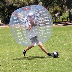 Playing Bubble Football With Friends