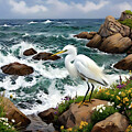 Snowy Egret by the Sea