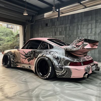 Introducing Tanis The Elegant Fusion Of Power And Grace In A Light Pink Widebody Porsche
