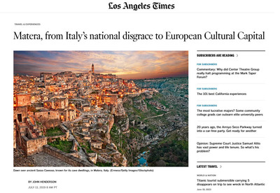 Los Angeles Times, Article About The City Matera