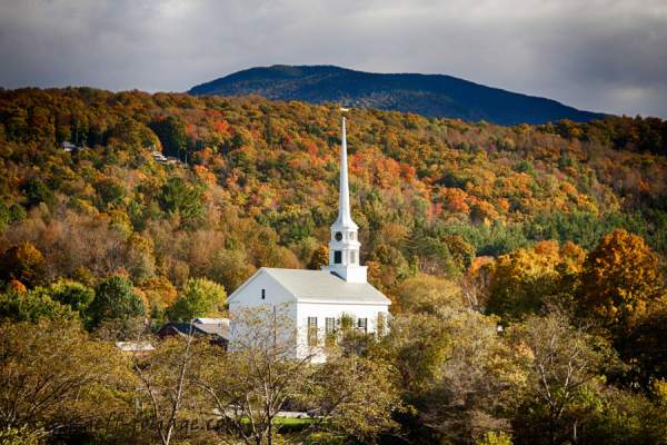 Small country churches and meeting houses in autumn