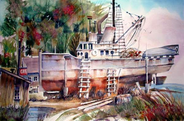 Delapidated Boat Paintings Only 