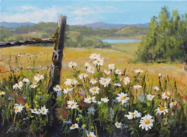 Flowers in the Acrylic Landscape Painting