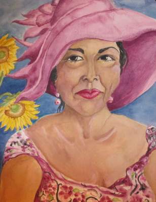 Paintings of people or animals in hats