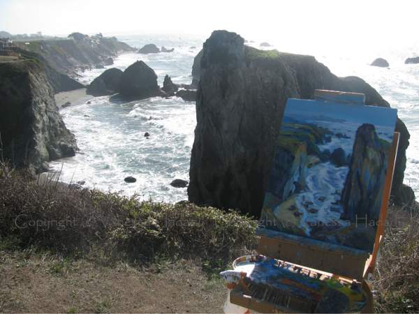 Picture of Painting Subject with Painting in Progress