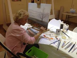 Monday Night Oil Painting At Art Gallery Of Viera