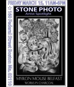 Stone Photo Artist Spotlight Myron Mouse Belfast  Works in Charcoal