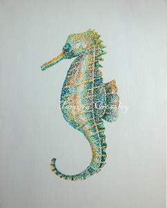 Seahorse Pointillism Art Class