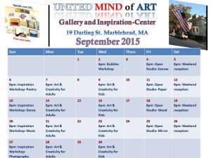 United Mind Of Art September Schedule 