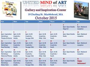 United Mind Of Art October Schedule 