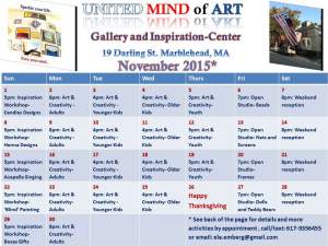 United Mind Of Art November Schedule 