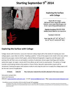 Collage Class Starts September 9th - Naperville...