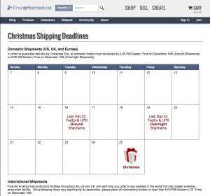 Christmas Shipping Deadlines