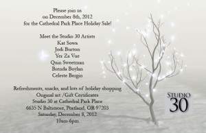 Studio 30 at Cathedral Park Place Holiday Show and Sale