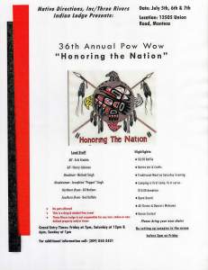 Three Rivers Indian Lodge 36th Annual Powwow and Summer Ceremonies