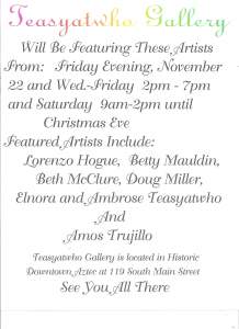A Teasyatwho Gallery Reception And Month Long Show