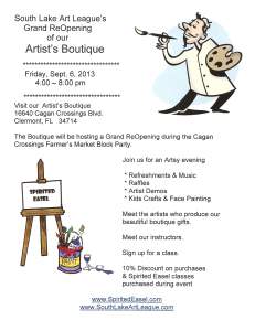 Artists Boutique Grand Opening