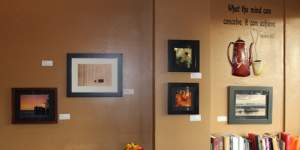 Gallery Hanging At Red Petal Coffee House