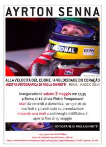 Mostra Ayrton Senna Alla Velocita Del Cuore...