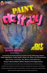 Paint and Destroy benefit Skateboard Art Auction at Delicato Vineyards