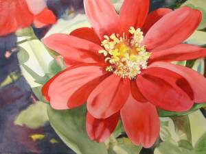 Painting Large Realistic Flowers In Watercolor...