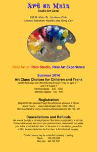 Studio Painting Camp  Ages 7-9