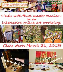 Online Art Classes in Oil-Watercolor-Mixed Media-The Tree Tutorial