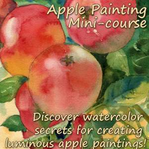 Watercolor techniques for apples - MINI-course - Online Art Class