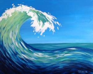 Wine And Canvas Painting Class - Wave