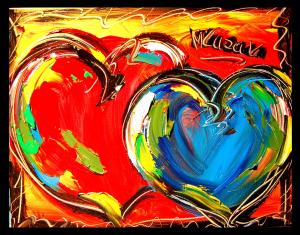 Artist Mark Kazav New Artworks - HEARTS,MUSIC ART